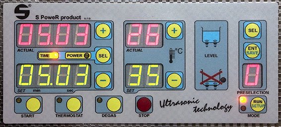 Digitálny ovládací panel ultrazvukovej čističky